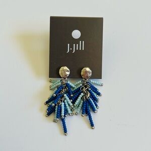 NWT J. Jill Blue & Silver Tone Beaded Dangle Earrings✨